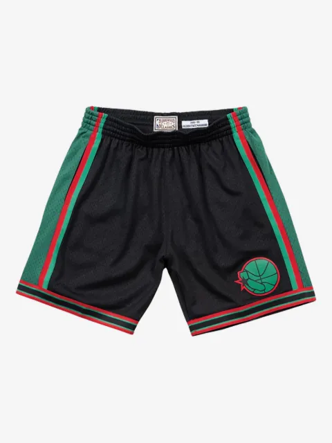 Mitchell & Ness 1993 Golden State Warriors logo patch shorts