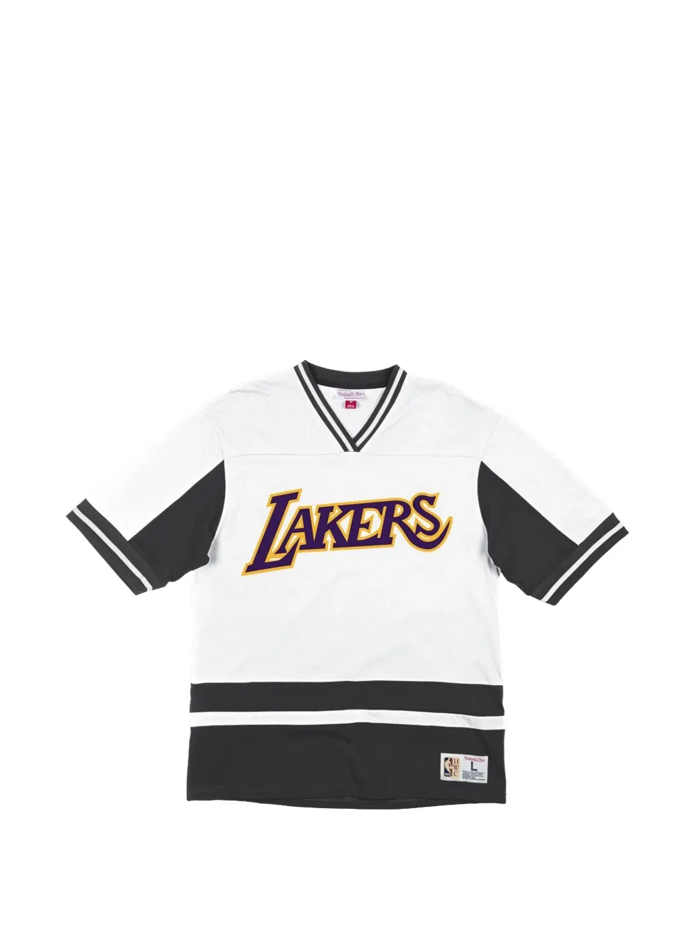 Mitchell & Ness T-shirt Los Angeles Lakers con scollo a V BOSS x NBA - Bianco