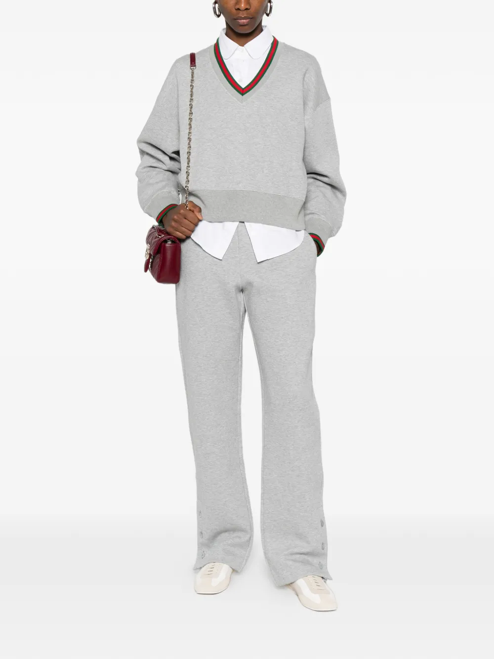 Gucci button-detail track pants - Grijs