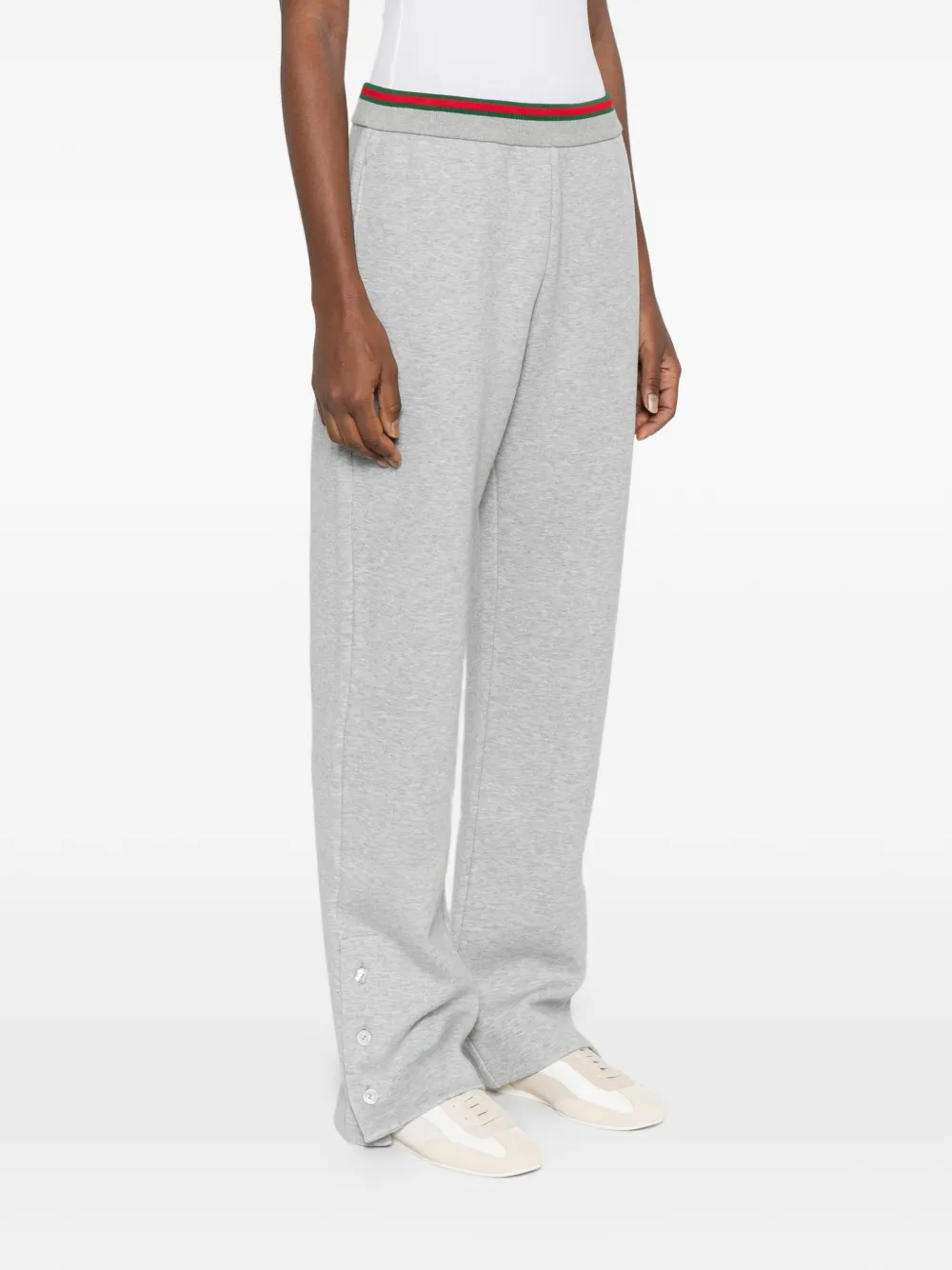 button-detail track pants