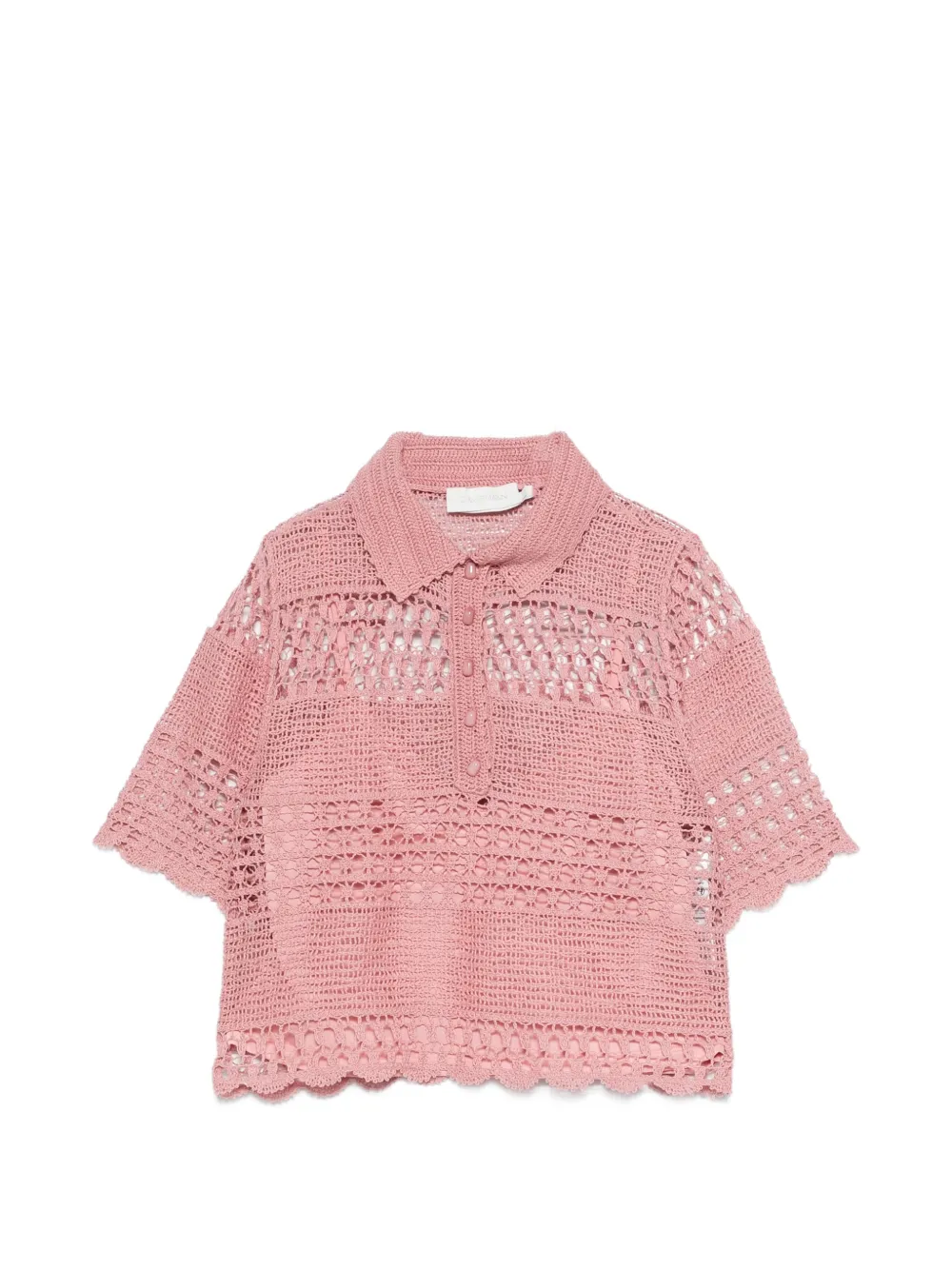 ZIMMERMANN Wamderlust Sun crochet polo top - Rosa