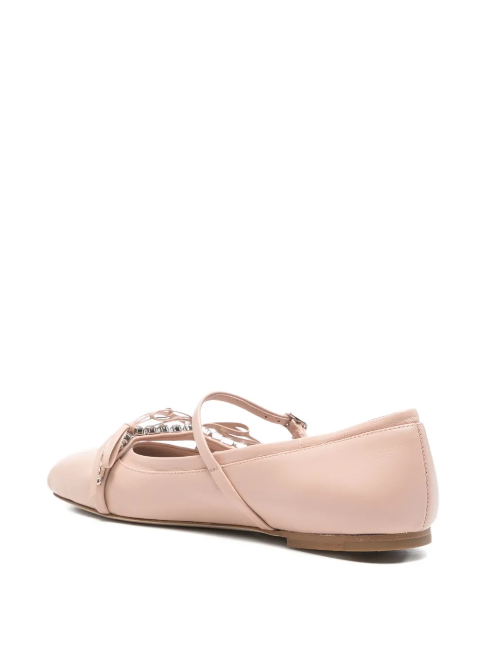 Jimmy Choo crystal-embellished ballet flats Roze