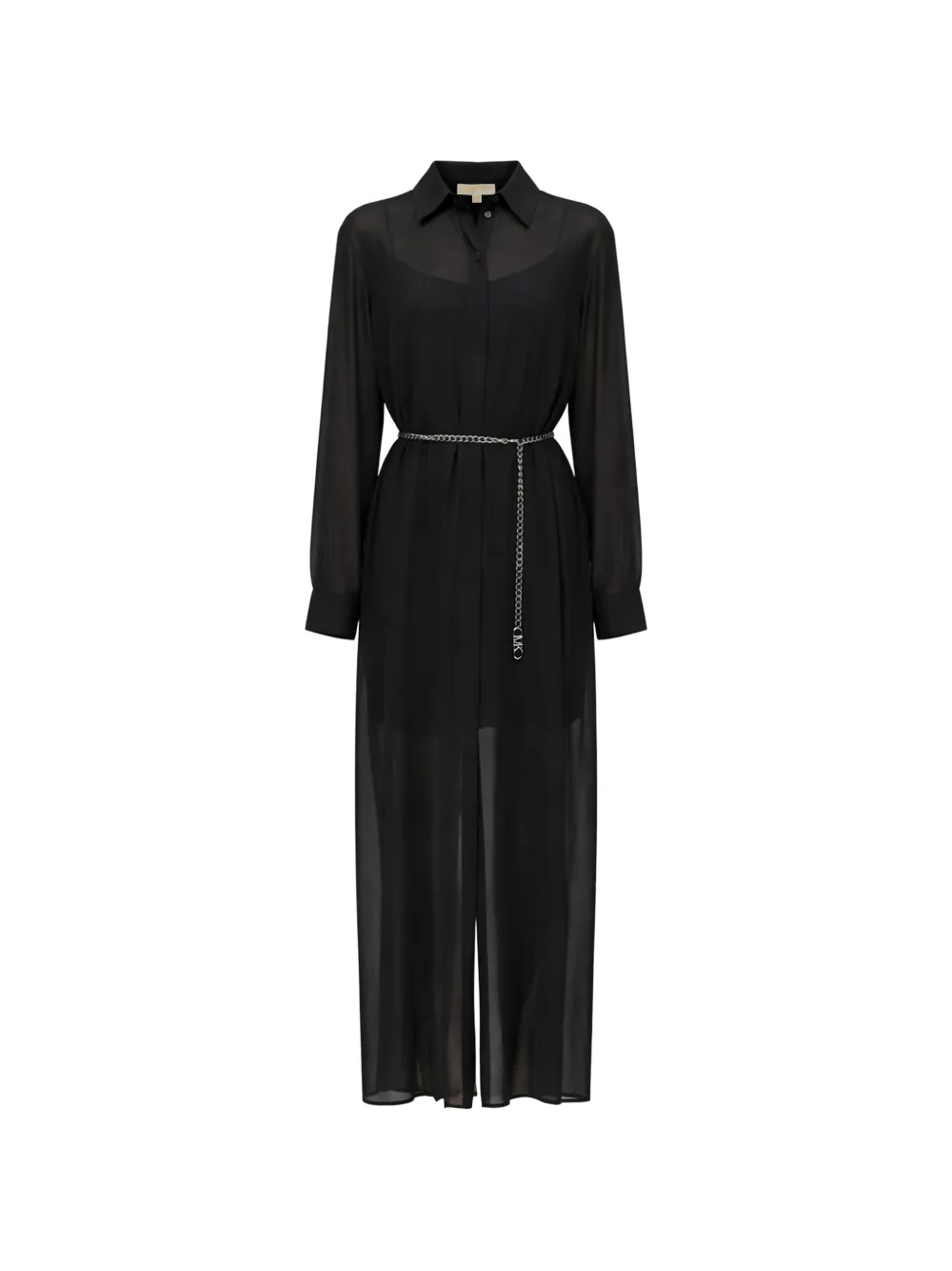 Michael Michael Kors long-sleeve midi shirt dress - Nero