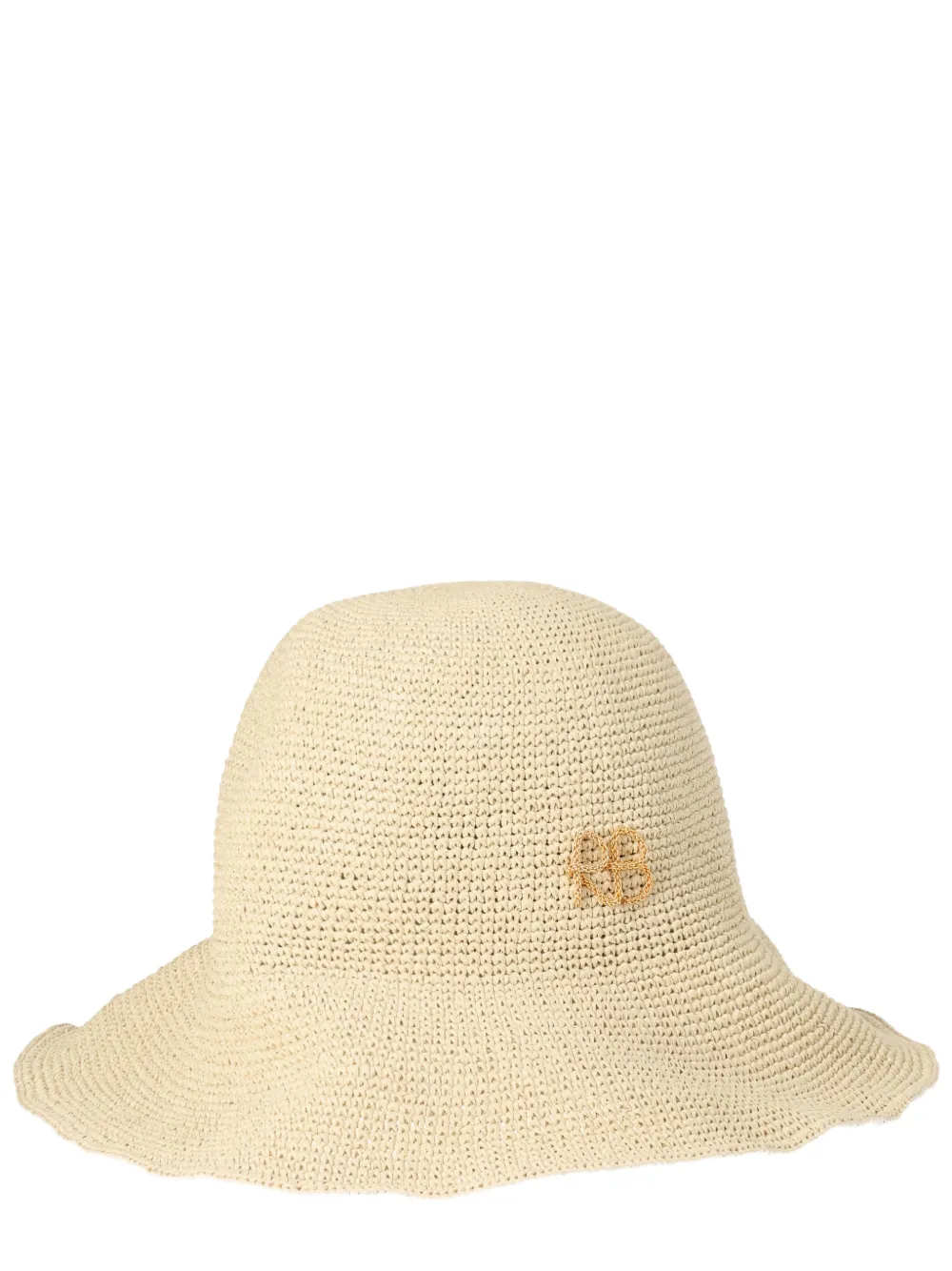 Ruslan Baginskiy ruffled straw hat - Beige
