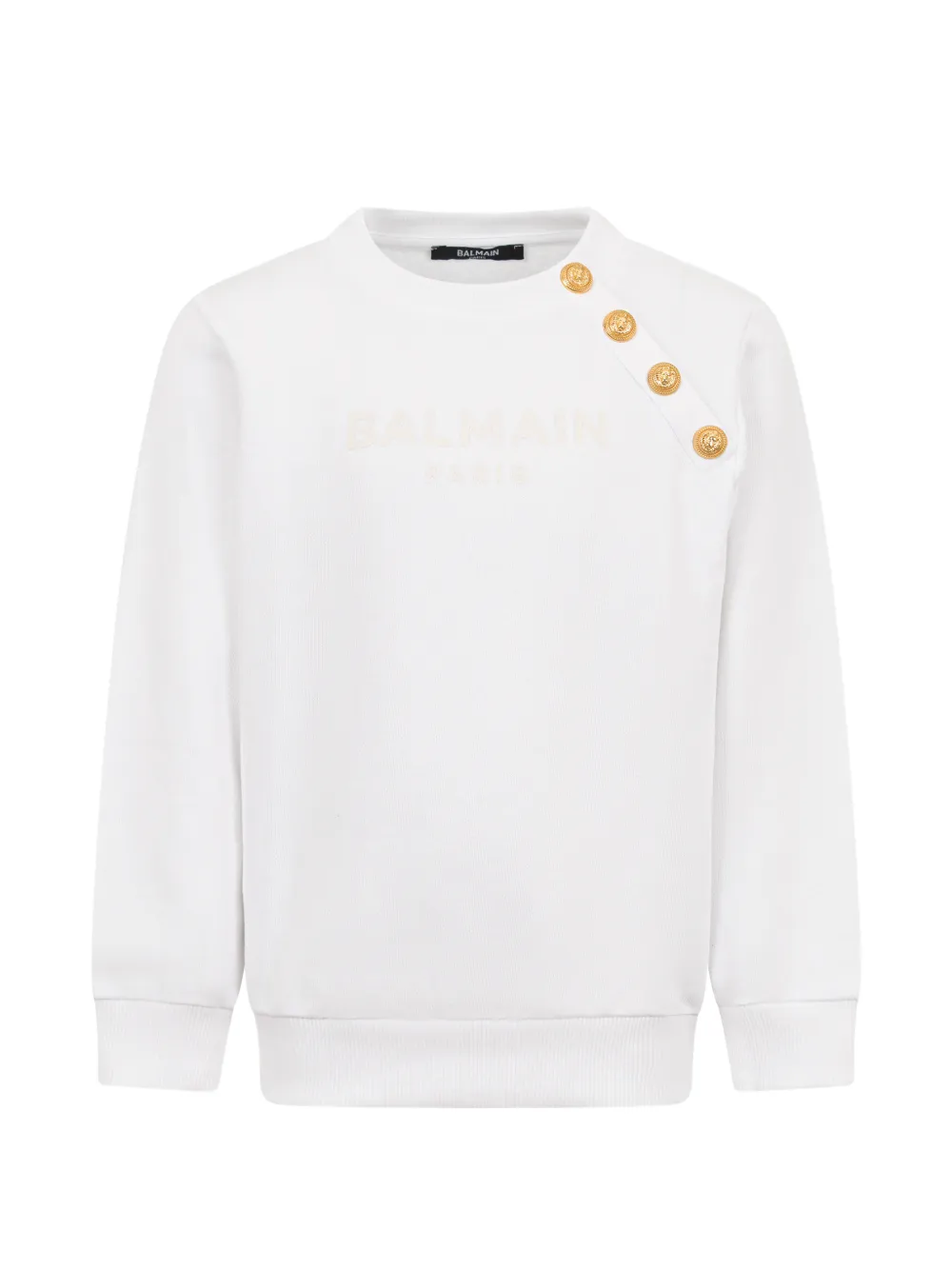 Balmain Kids button emblem sweater - Bianco
