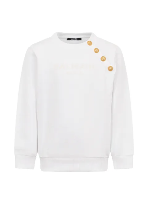 Balmain Kids button emblem sweater