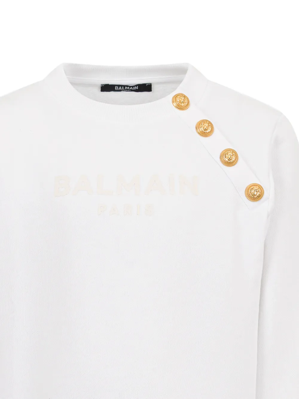  Balmain Kids Button Emblem Sweater - White 
