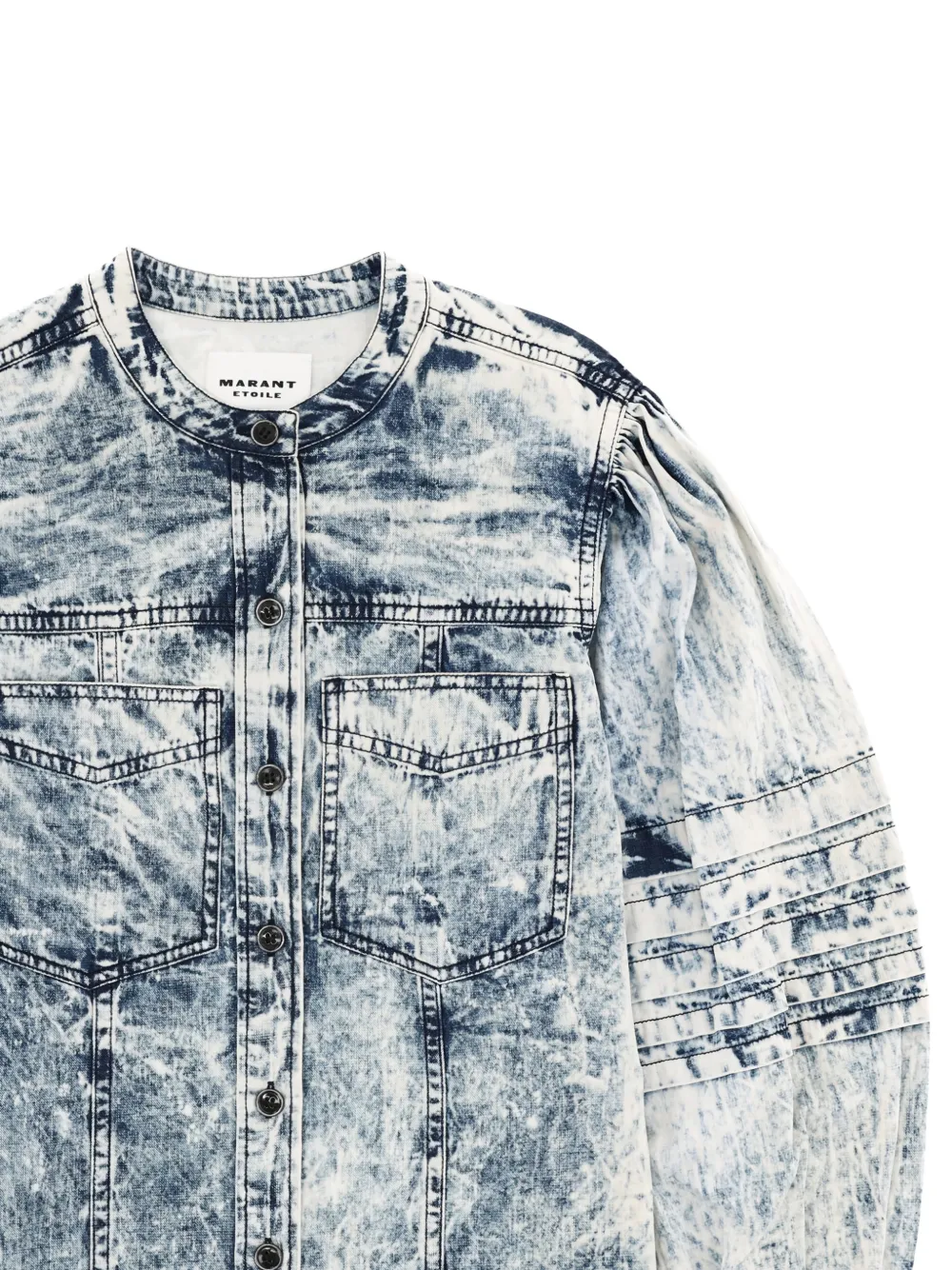  Marant étoile Puff-sleeved Denim Shirt - Blue 