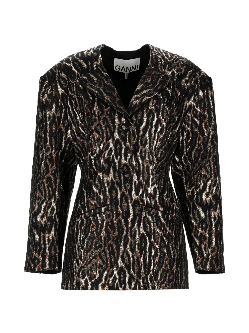 GANNI animal-print blazer - Nero