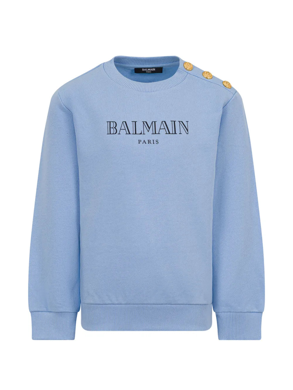 Balmain Kids buttoned logo sweater - Blu
