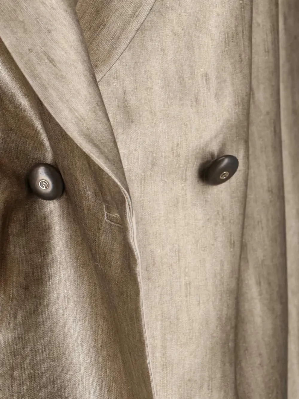 Giorgio Armani Double-breasted Silk Blazer - Neutrals 