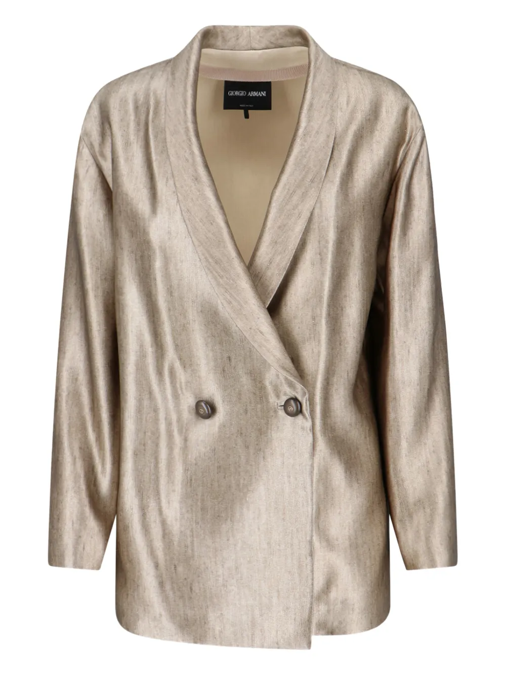 Giorgio Armani double-breasted silk blazer - Nude