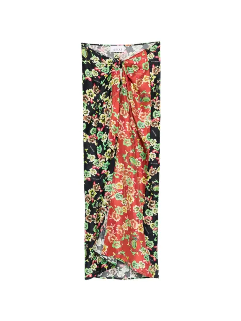 MONOKI hawai knot floral-print maxi  skirt
