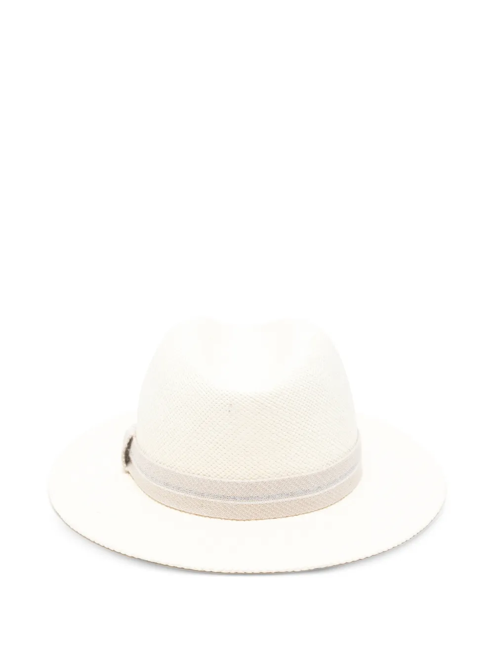 Eleventy ribbon trim hat - Wit