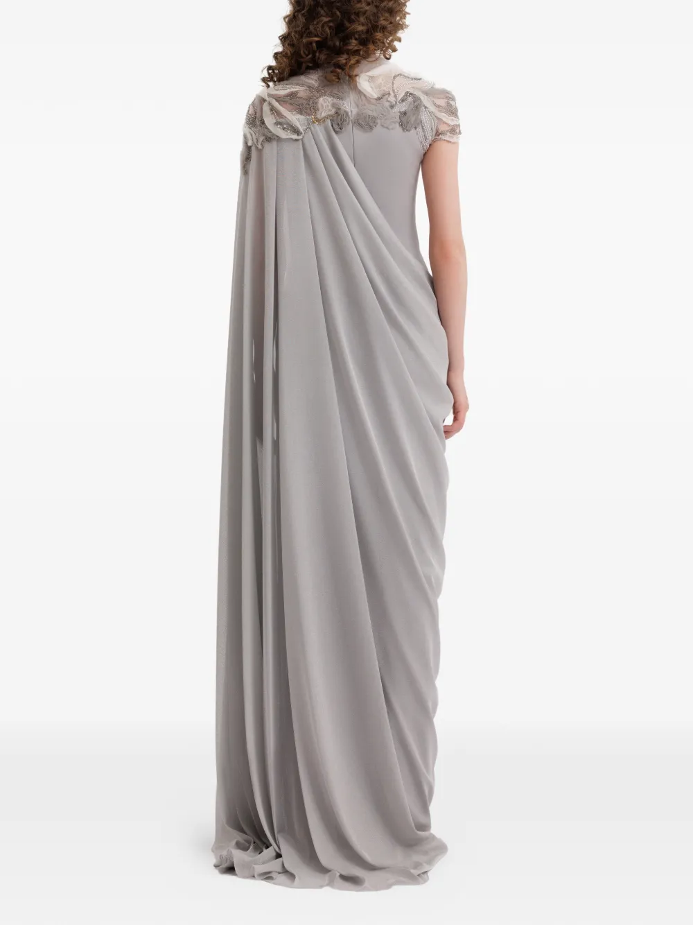 Gemy Maalouf embroidered draped dress - Grijs