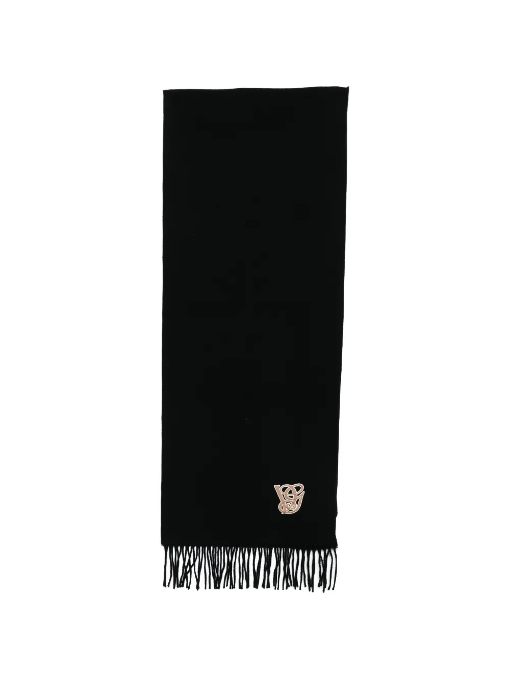 Valentino Garavani monogram fringed scarf - Schwarz