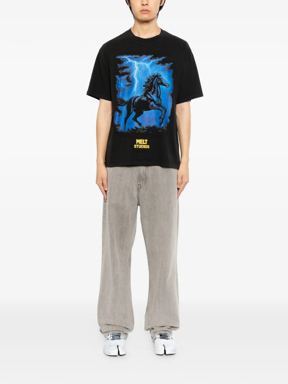 Melt horse graphic T-shirt - Zwart