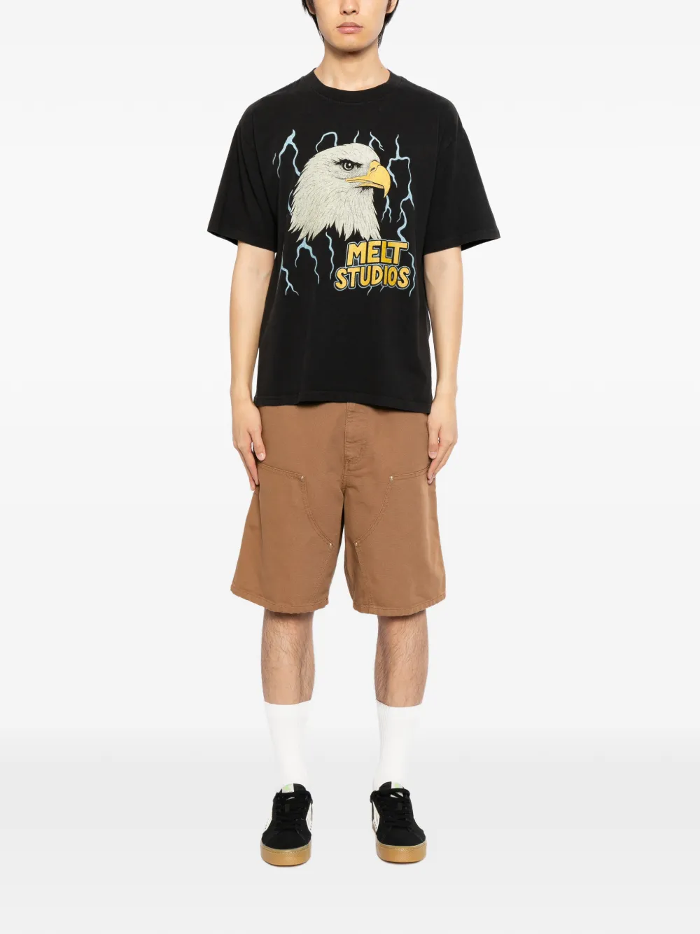 Melt eagle-print T-shirt - Zwart