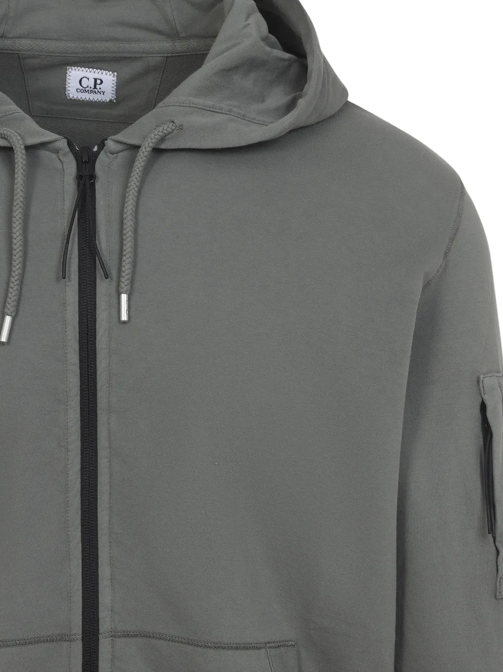 C.P. Company Lens fleece sweater met capuchon en rits Grijs