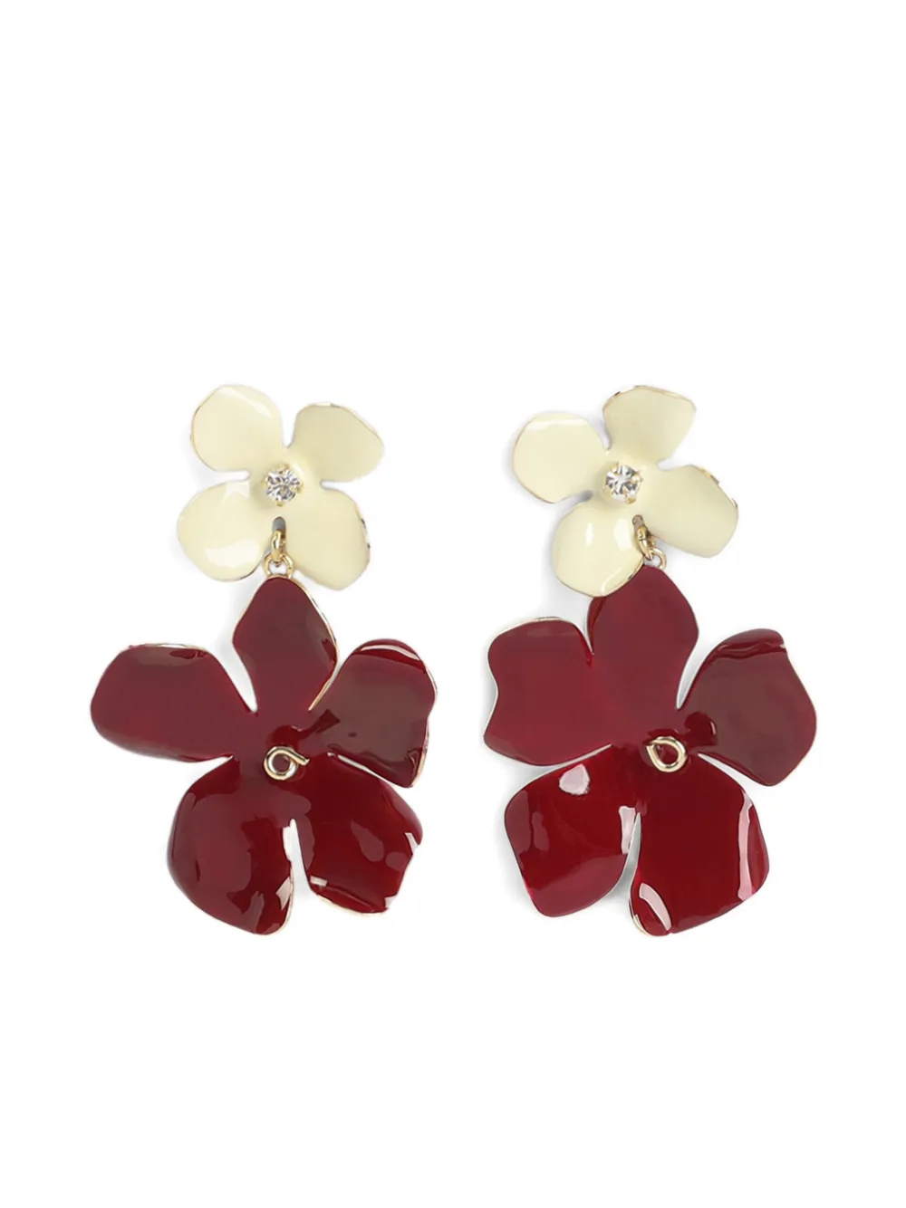 Marni flower-design earrings - Rosso