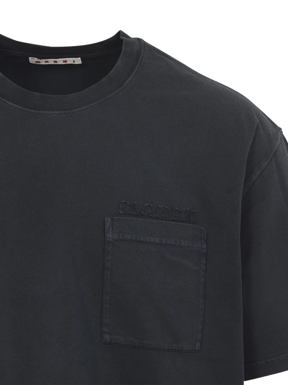 Marni T-shirt met zak en logo Grijs