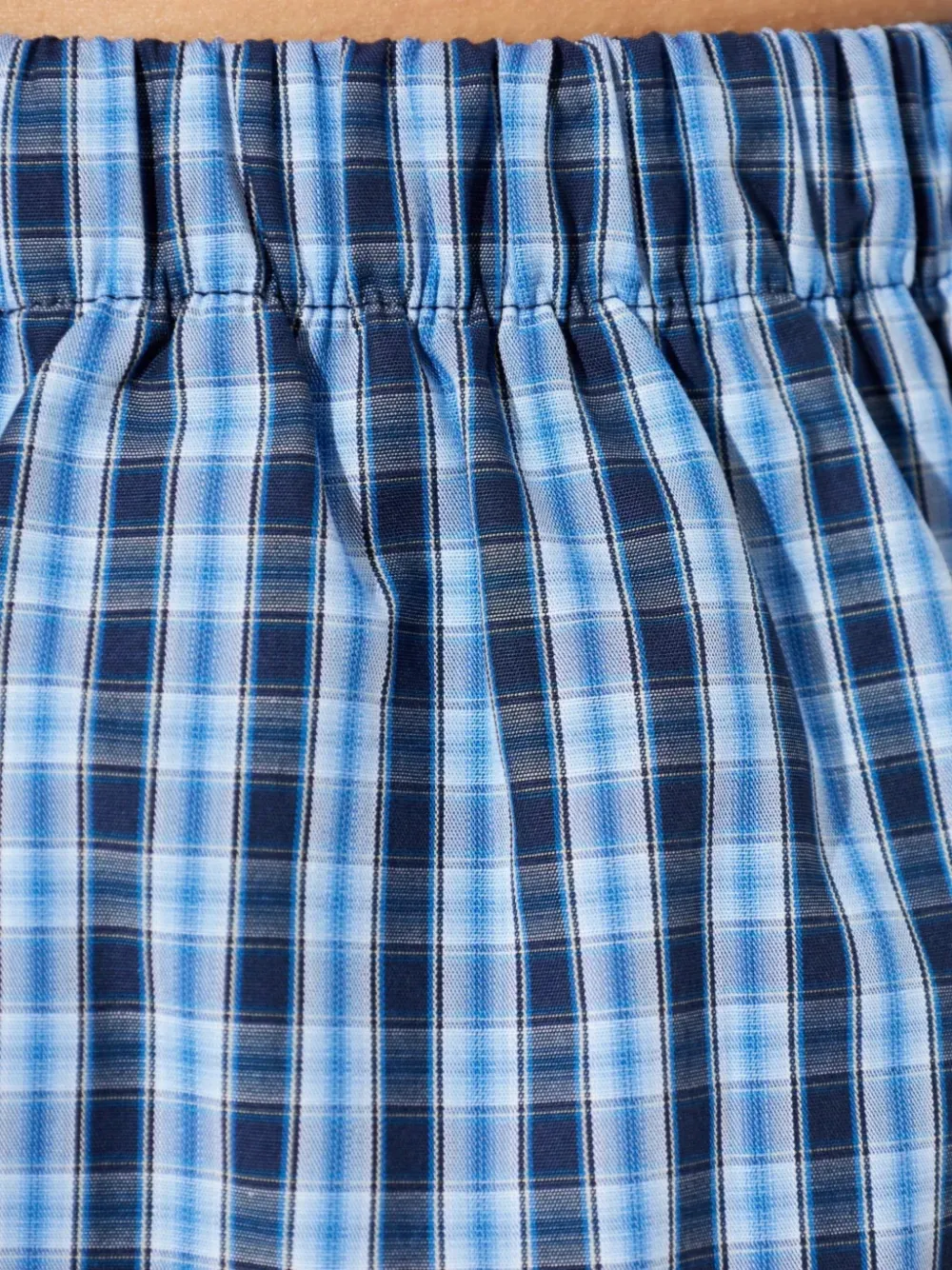 checked-pattern mini shorts