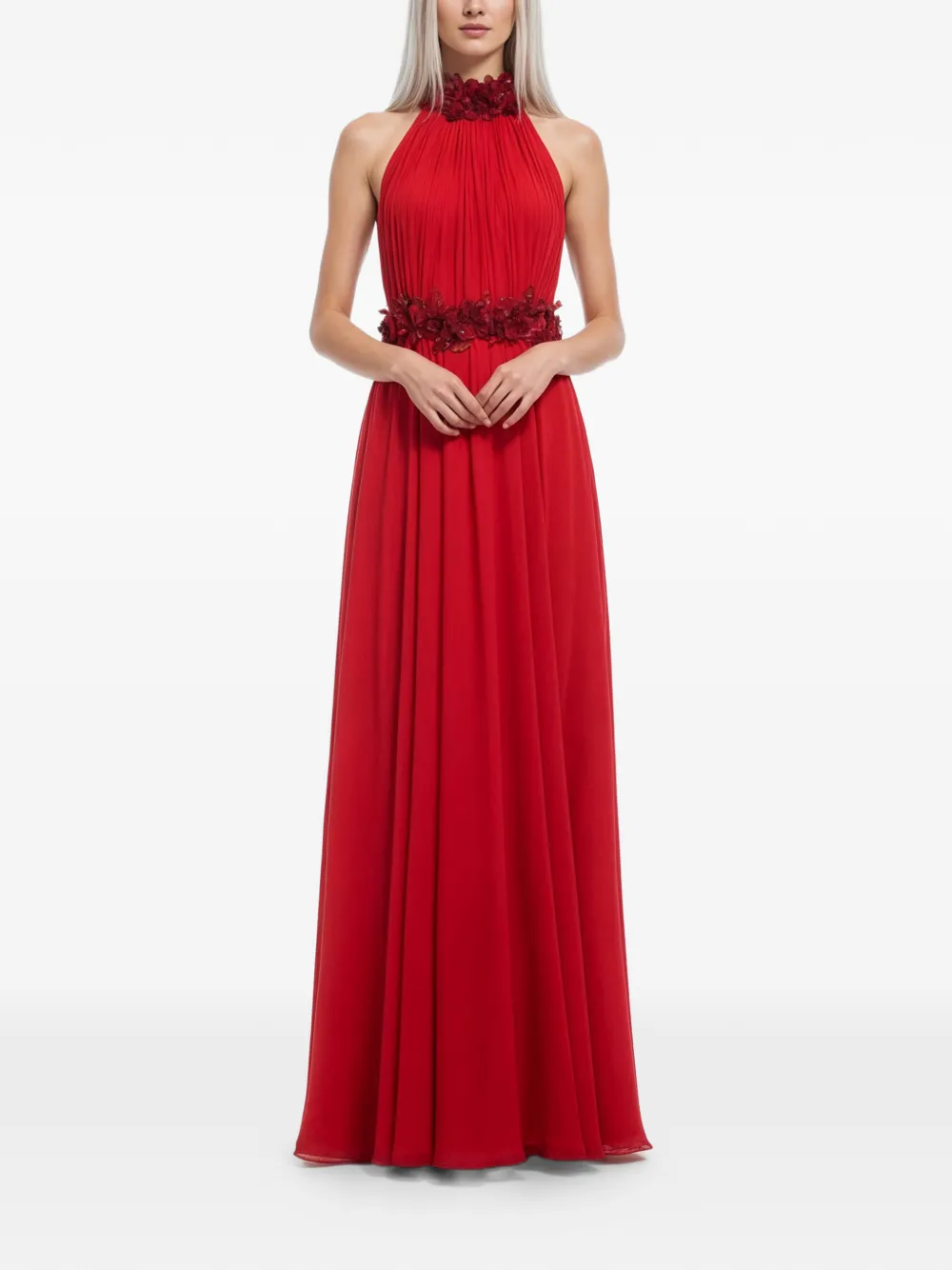 Saiid Kobeisy Maxi-jurk met bloemdetail Rood