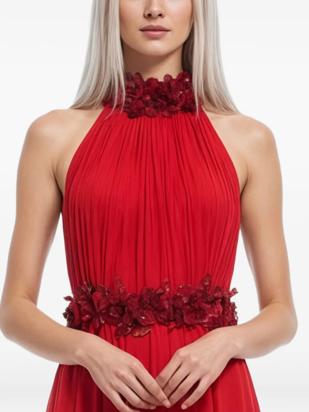 Saiid Kobeisy Maxi-jurk met bloemdetail Rood