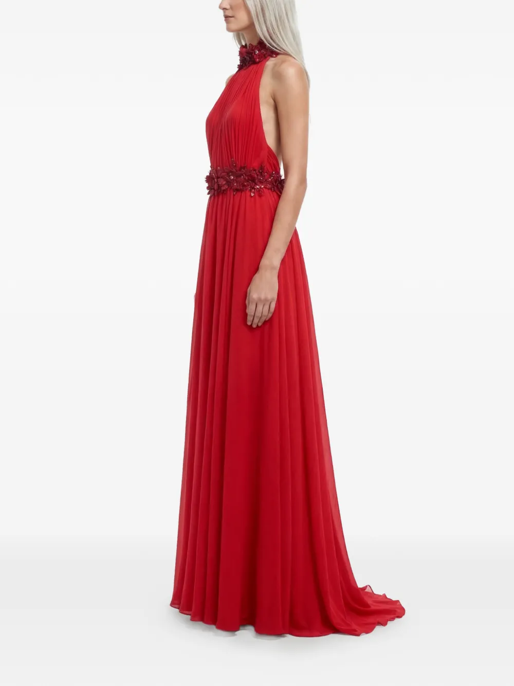 Saiid Kobeisy Maxi-jurk met bloemdetail Rood