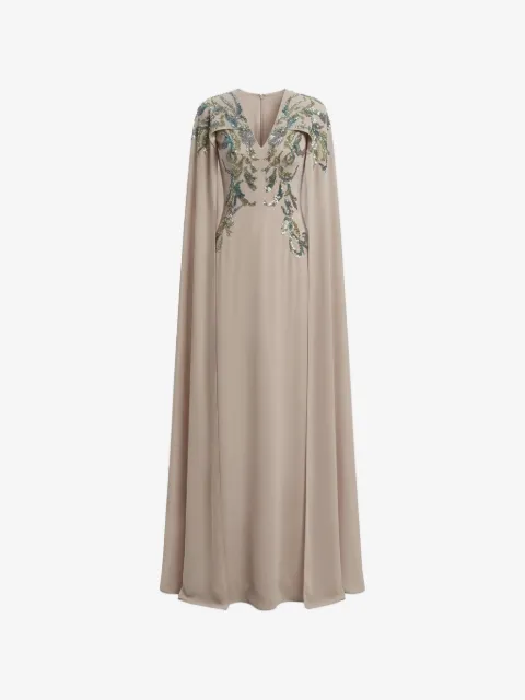 Saiid Kobeisy embellished-front cape dress
