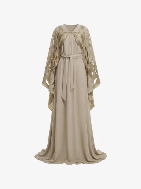 Saiid Kobeisy V-neck cape-effect gown