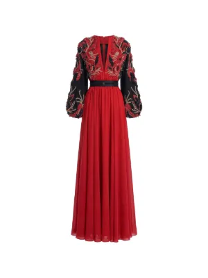 Saiid Kobeisy Embroidered Dress | Red | FARFETCH