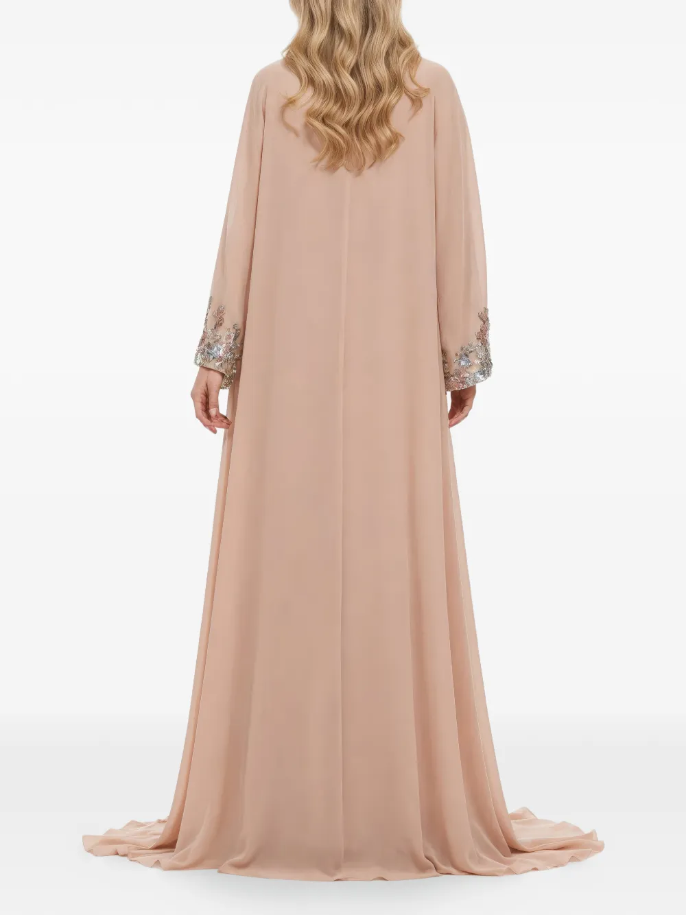 Saiid Kobeisy Avondjurk verfraaid met pailletten Beige