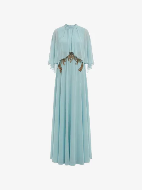 Saiid Kobeisy cape-overlay sequin-embellished dress