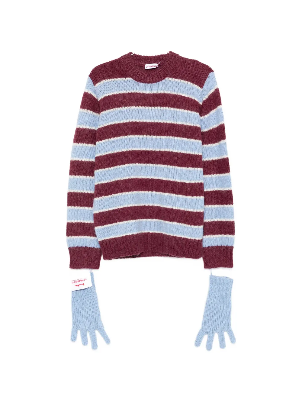 Charles Jeffrey Loverboy striped gloves sweater - Rosso