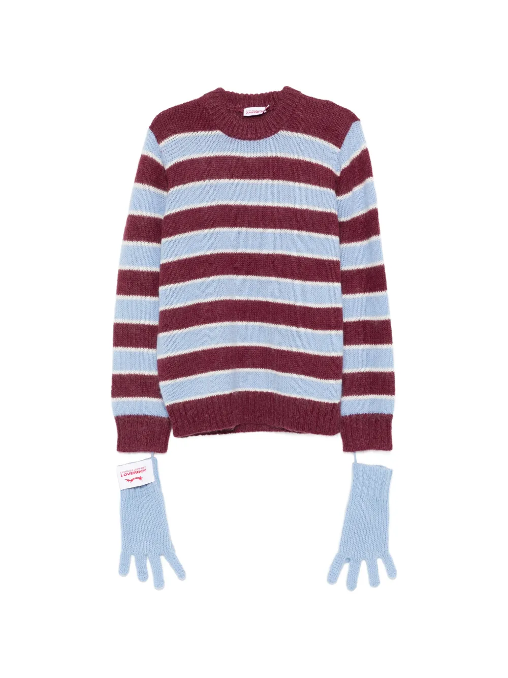 Charles Jeffrey Loverboy striped gloves sweater - Rosso