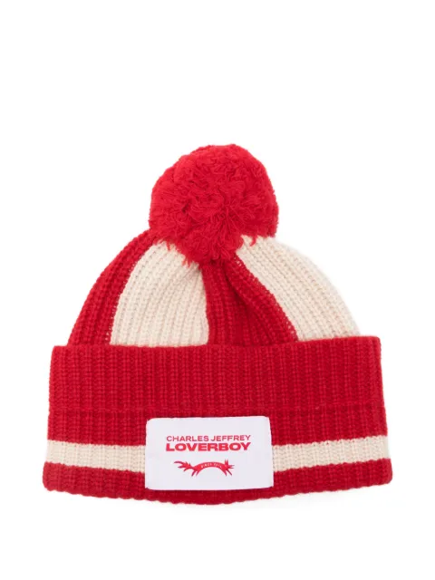 Charles Jeffrey Loverboy Pompom striped beanie