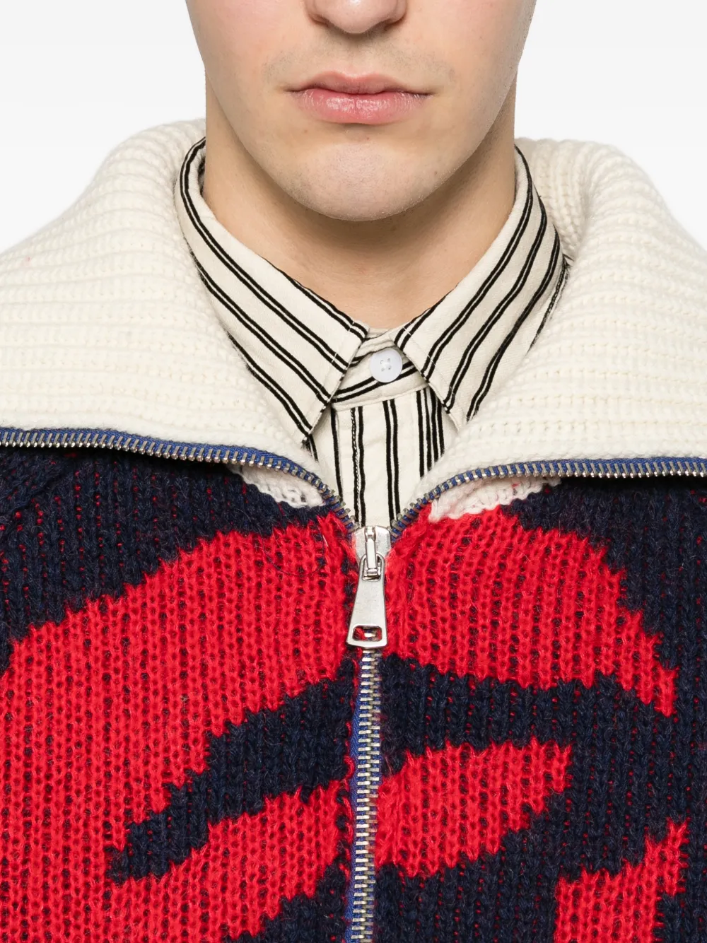 Charles Jeffrey Loverboy Gebreid donsjack met rits Blauw