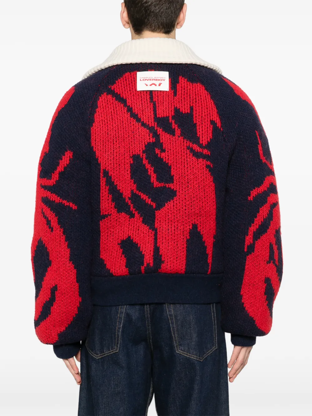 Charles Jeffrey Loverboy Gebreid donsjack met rits Blauw