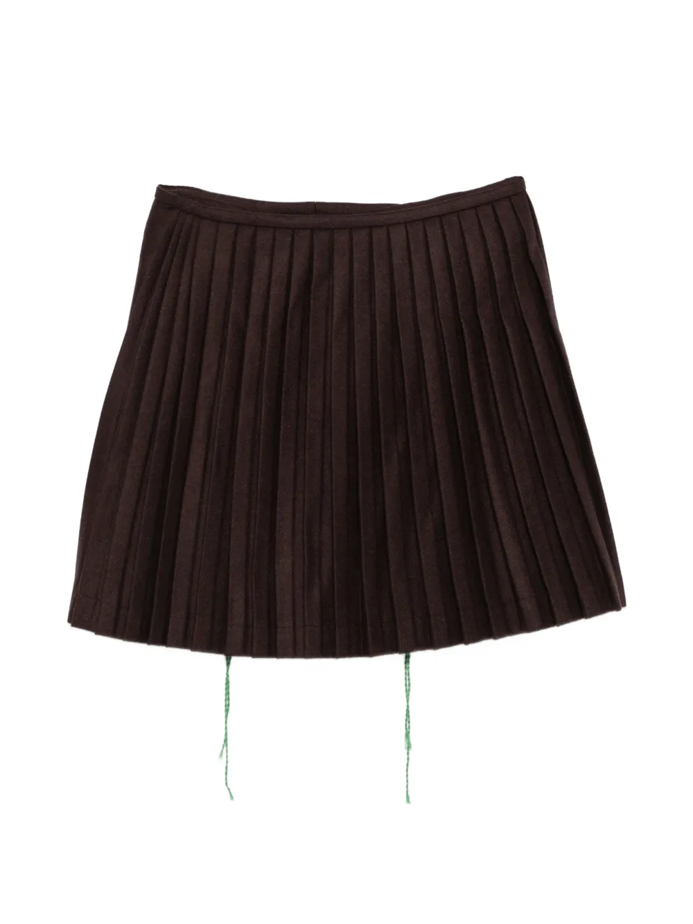  Charles Jeffrey Loverboy Pleated Knit-patch Kilt Mini Skirt - Brown 