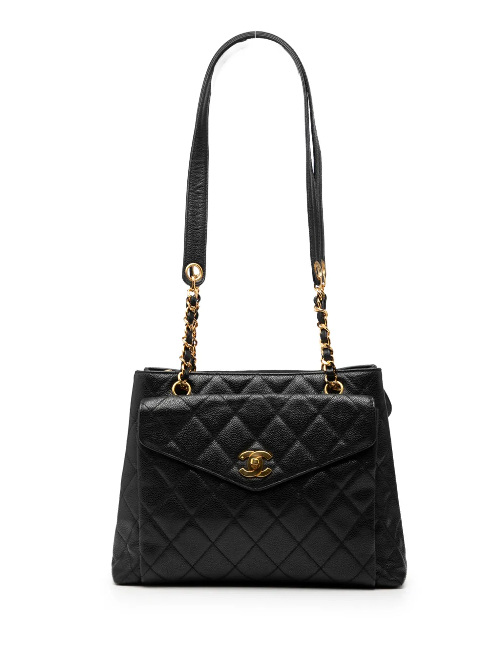 CHANEL Pre-Owned 1996-1997 CC Caviar Front Pocket shoulder bag - Nero