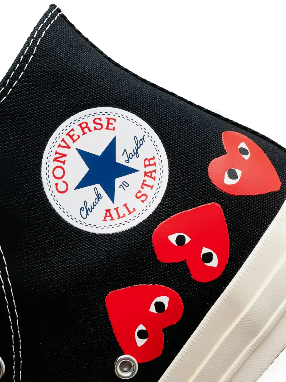 Comme des Garçons Homme x Converse Chuck 70 high-top sneakers met hartpatroon Zwart