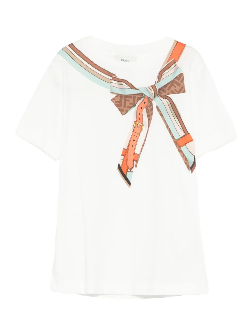 Fendi Kids bow print T-shirt - Bianco