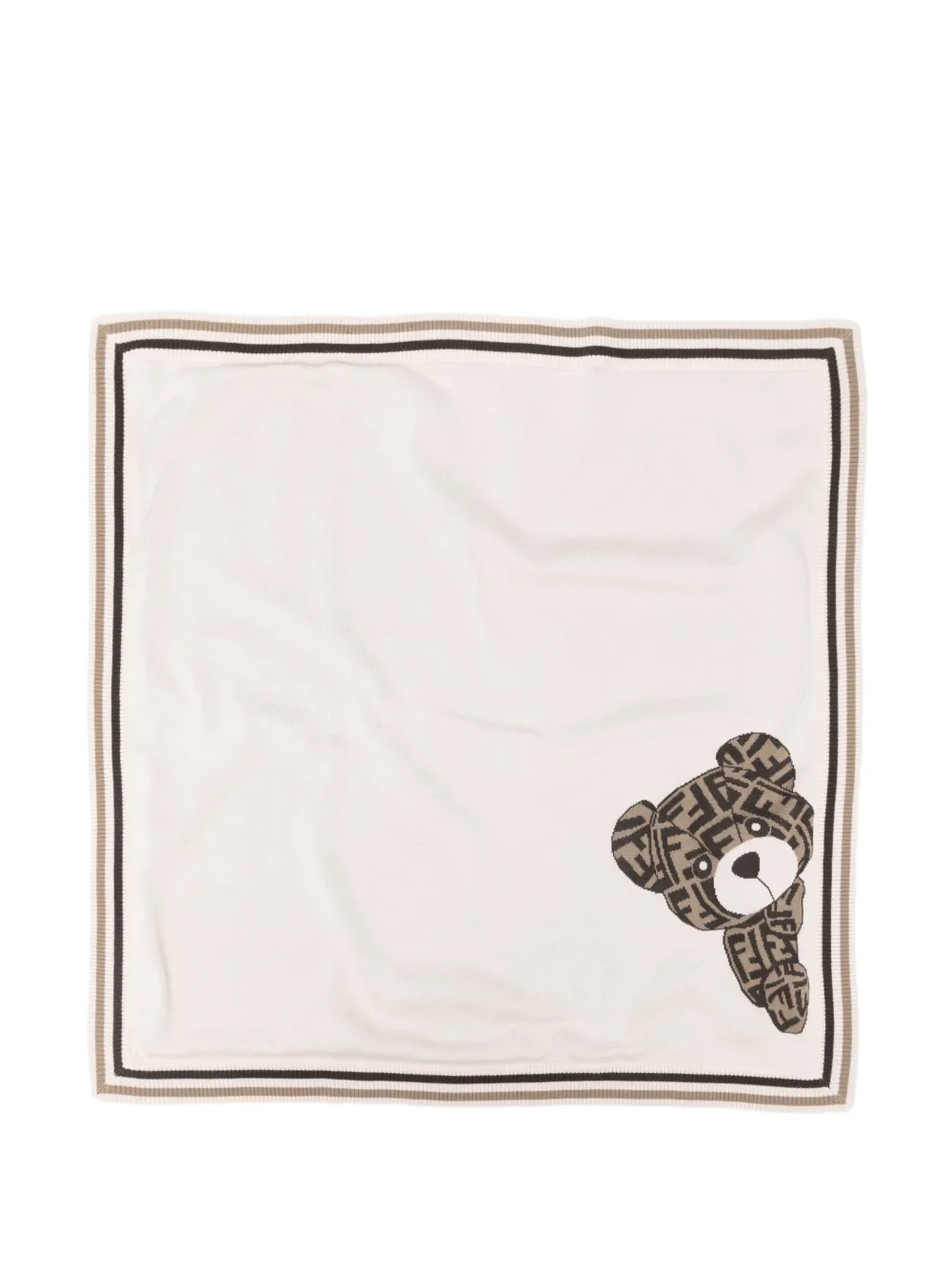 Fendi Kids teddy-embellishment blanket - Toni neutri