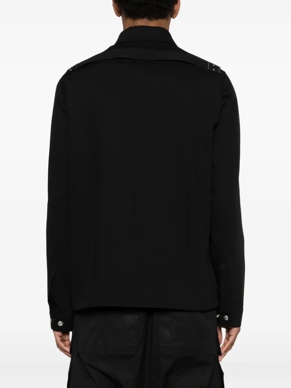 Rick Owens Bomberjack met puntige kraag en lange mouwen Zwart