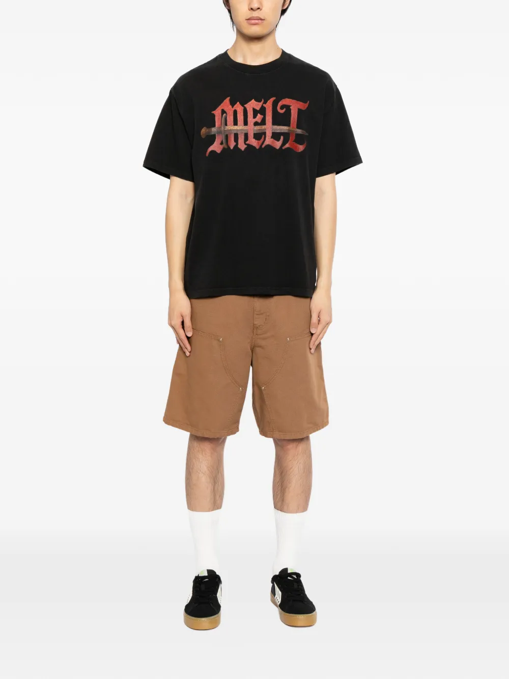 Melt logo-print T-shirt - Zwart