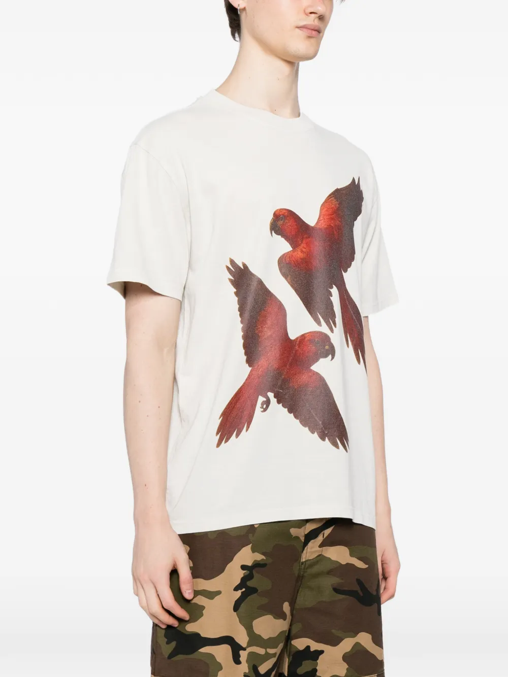 Melt T-shirt met grafische print Beige