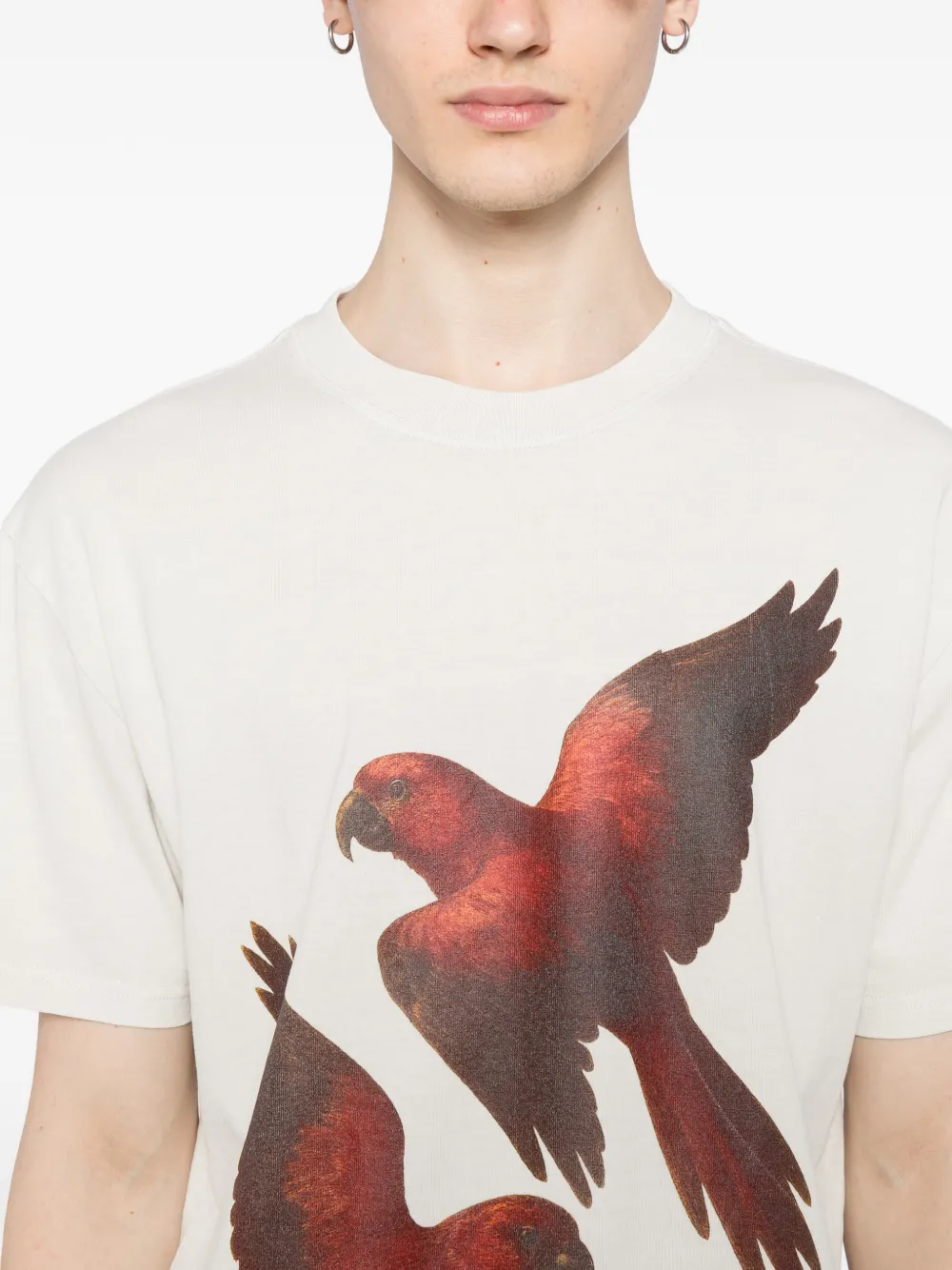 Melt T-shirt met grafische print Beige
