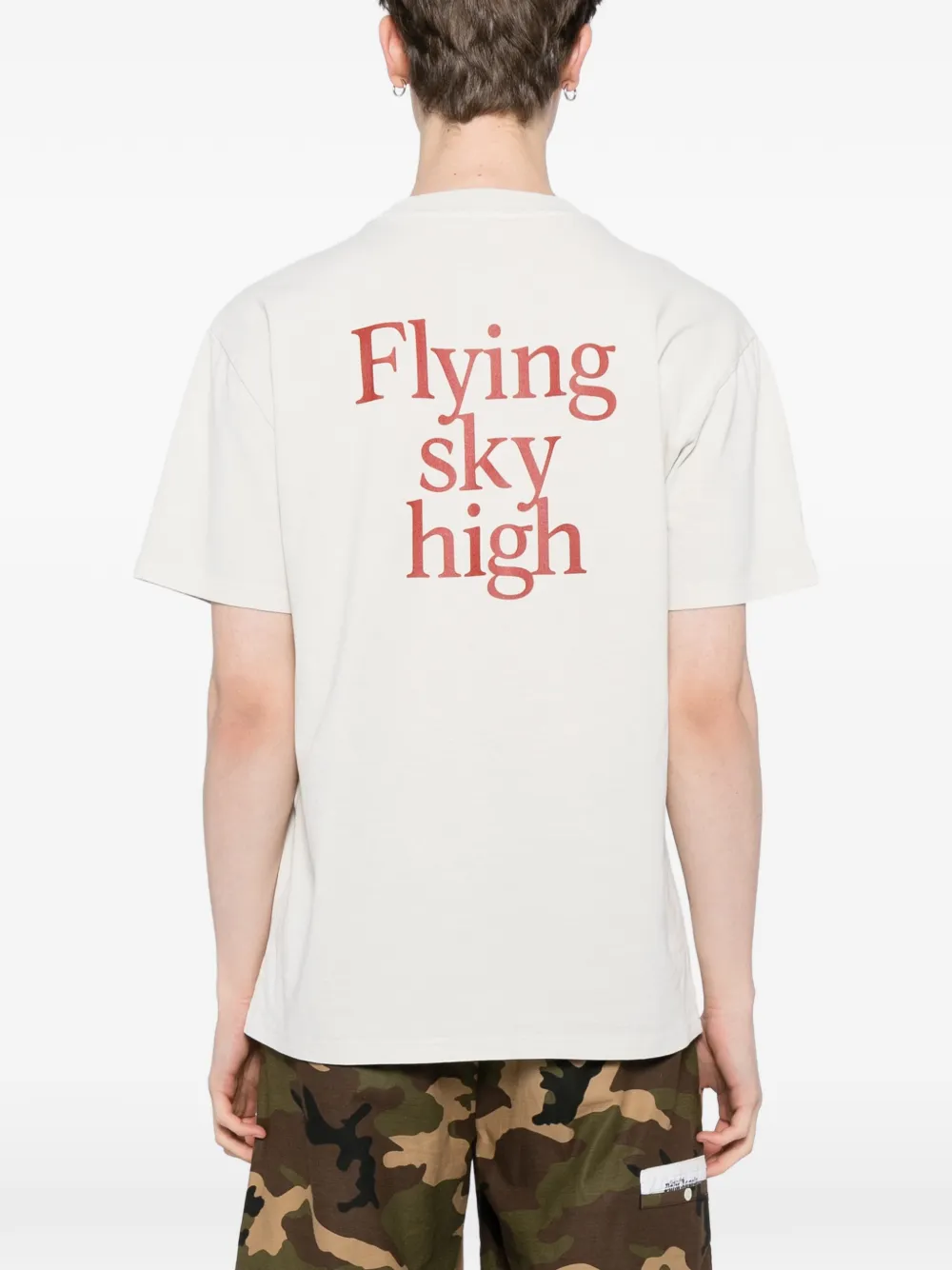 Melt T-shirt met grafische print Beige