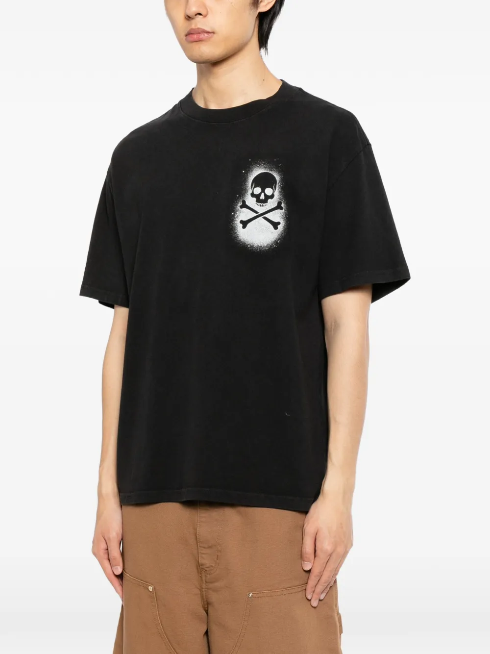  Melt Skull-print T-shirt - Black 